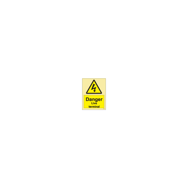 ป้าย [337627] SIGN PHOTO ILLUMINESCENT HAZARD SIGNS DANGER LIVE TERMINAL 200X150MM