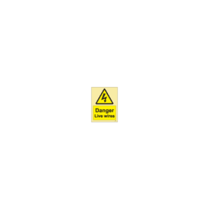 ป้าย [337628] SIGN PHOTO ILLUMINESCENT HAZARD SIGNS DANGER LIVE WIRES 200X150MM
