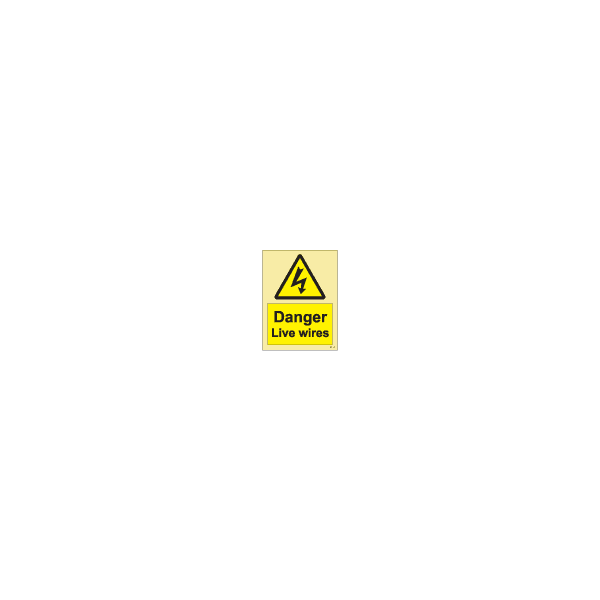 ป้าย [337628] SIGN PHOTO ILLUMINESCENT HAZARD SIGNS DANGER LIVE WIRES 200X150MM