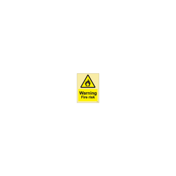 ป้าย [337630] SIGN PHOTO ILLUMINESCENT HAZARD SIGNS WARNING FIRE RISK 200X150MM