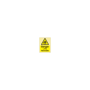 ป้าย [337634] SIGN PHOTO ILLUMINESCENT HAZARD SIGNS DANGER L.P.G. FLAMMABLE 200X150MM