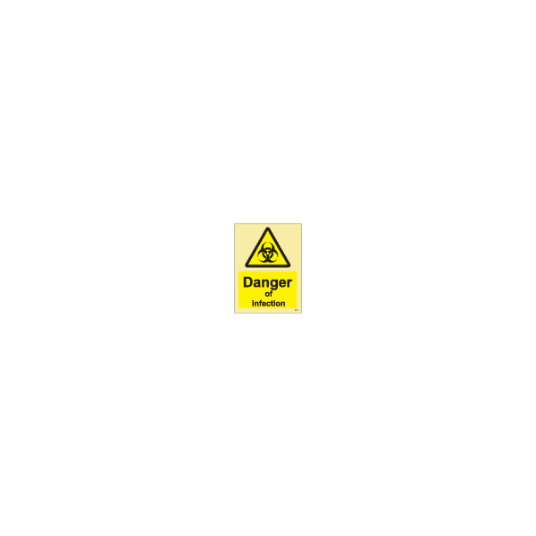 ป้าย [337681] SIGN PHOTO ILLUMINESCENT HAZARD SIGNS DANGER OF INFECTION 200X150MM