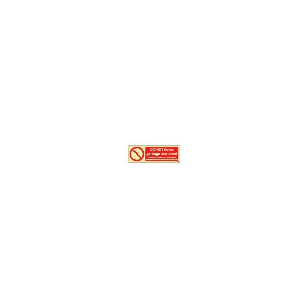 ป้าย [338567] SIGN PHOTO ILLUMINESCENT DO NOT THROW GARBAGE OVERBOARD 100X300MM