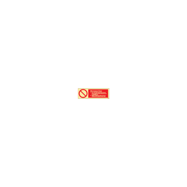 ป้าย [338618] SIGN PHOTO ILLUMINESCENT GALLEY SIGN MICROWAVE OVEN 100X300MM