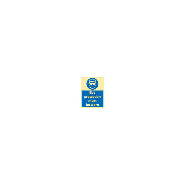 ป้าย [335712] SIGN PHOTO ILLUMINESCENT สวมแว่น EYE PROTECTION MUST BE WORN 200X150MM