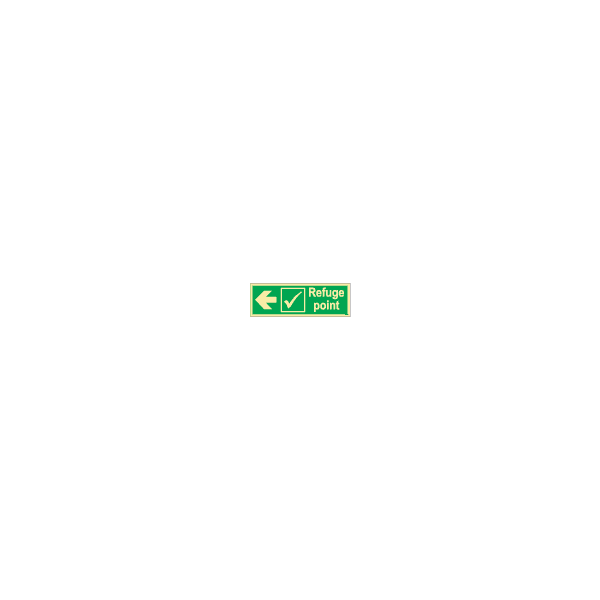 ป้าย [334394] SIGN PHOTO ILLUMINESCENT REFUGE POINT  LEFT ARROW 100X300MM