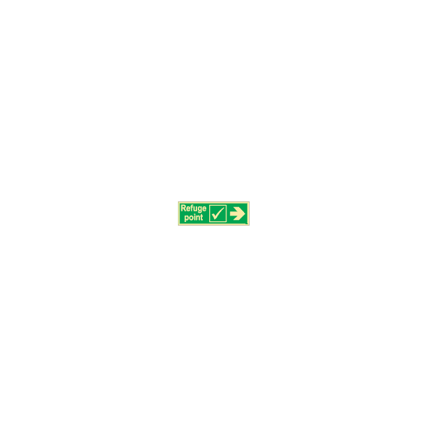 ป้าย [334390] SIGN PHOTO ILLUMINESCENT REFUGE POINT  RIGHT ARROW 100X300MM
