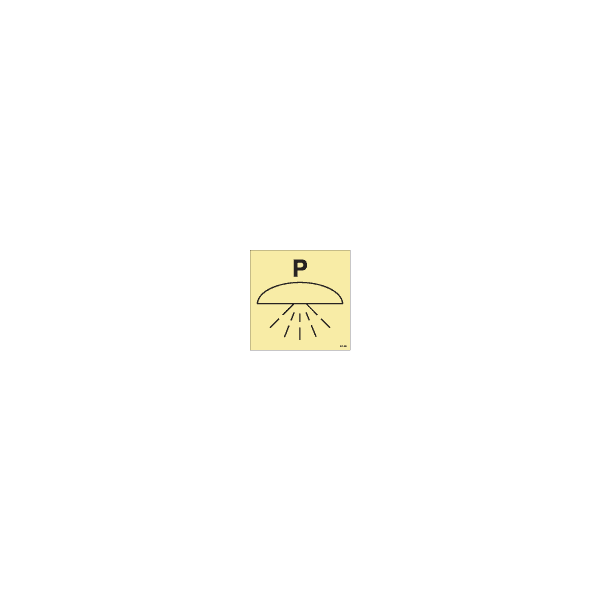 ป้าย [336862] Space or group spaces protected by a powder fire extinguishing system 150X150MM [SIS045],[ISO17631]