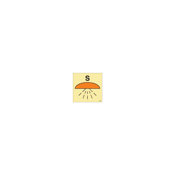 ป้าย [336864] Space or group of spaces protected by sprinkler or high-pressure water fire extinguishing system 150X150MM [SIS047],[ISO17631]