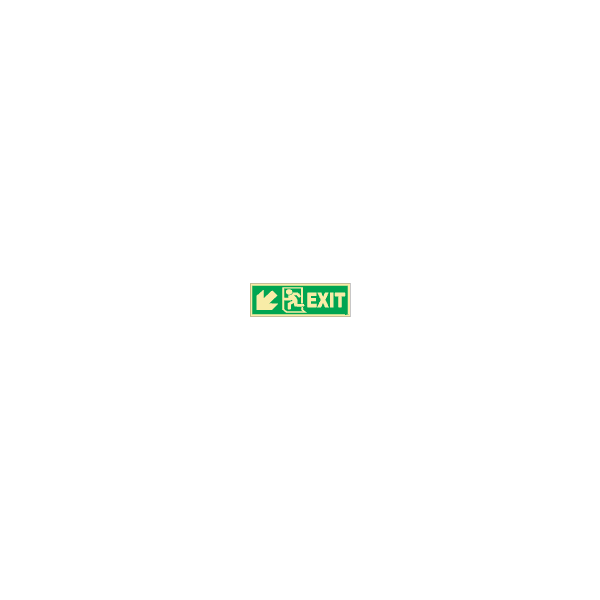 ป้าย [334406] SIGN PHOTO ILLUMINESCENT DIRECTION SIGN ARROW 45DEG DOWN(L)/EXIT 100X300MM