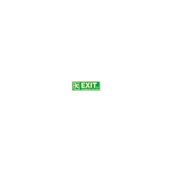ป้าย [334412] SIGN PHOTO ILLUMINESCENT DIRECTION SIGN EXIT FOR EMERG USE ONLY(L) 100X300MM