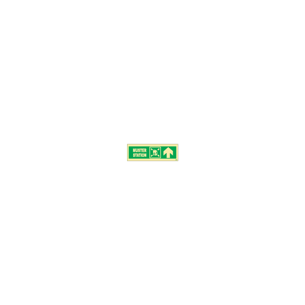 ป้าย [334331] SIGN PHOTO ILLUMINESCENT DIRECTION SIGN MUSTER STATION/ARROW UP 100X300MM
