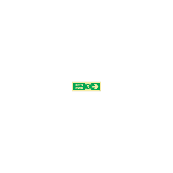 ป้าย [334335] SIGN PHOTO ILLUMINESCENT DIRECTION SIGN MUSTER STATION/ /ARROW HORIZ(R) 100X300MM