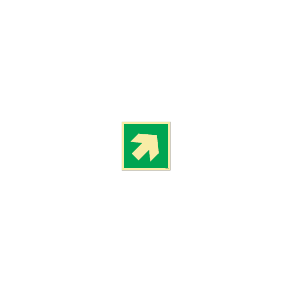 ป้าย [334421] SIGN PHOTO ILLUMINESCENT ARROW 45DEG UP (R) 50X50MM