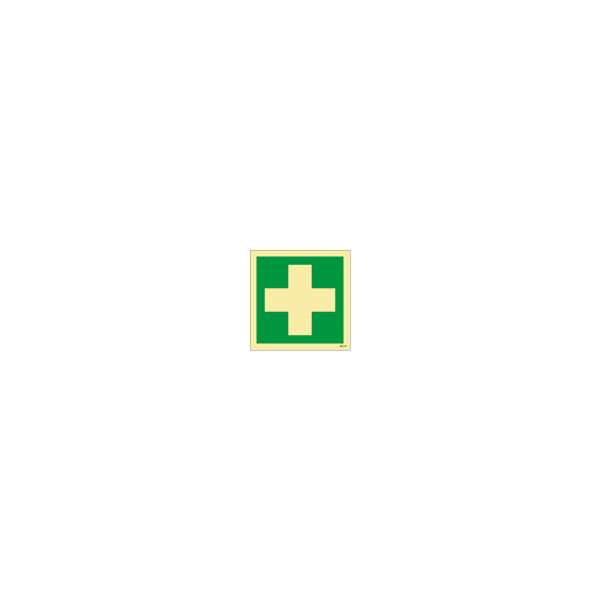 ป้าย [334150] First Aid, 150X150mm, [EES001],[ISO7010-E003]
