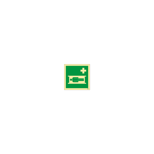 ป้าย [334121] Stretcher, 150X150mm, [EES005],[ISO7010-E013]
