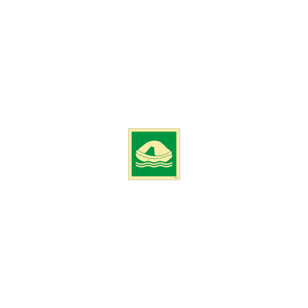 ป้าย [334052 > 334102] LIFERAFT, 150X150MM, [LSS003],[ISO7010-E038]