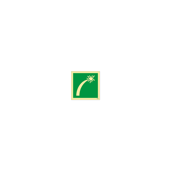 ป้าย [334066 > 334116] SURVIVAL CRAFT DISTRESS SIGNAL, 150X150MM, [LSS013],[ISO7010-E048]