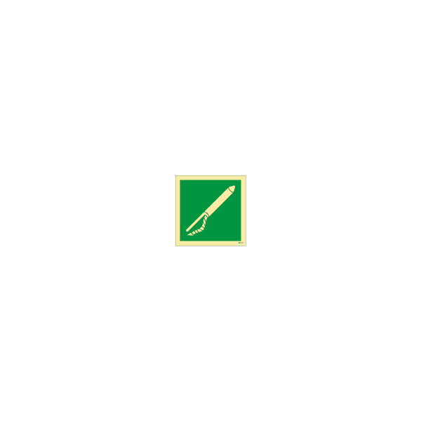 ป้าย [334068 > 334118] LINE-THROWING APPLIANCE, 150X150MM, [LSS015],[ISO7010-E050]