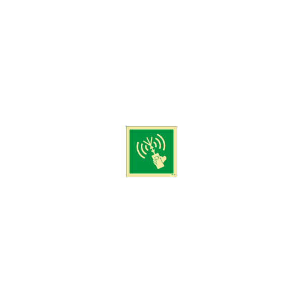 ป้าย [334063 > 334113] TWO-WAY VHF RADIO-TELEPHONE APPARATUS, 150X150MM, [LSS016],[ISO7010-E051]