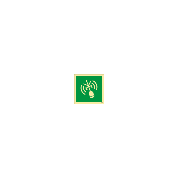 ป้าย [334064 > 334114] SAFETY SIGN EPIRB EMERGENCY POSITION INDICATING RADIO BEACON, 150X150MM, [LSS017],[ISO7010-E052]