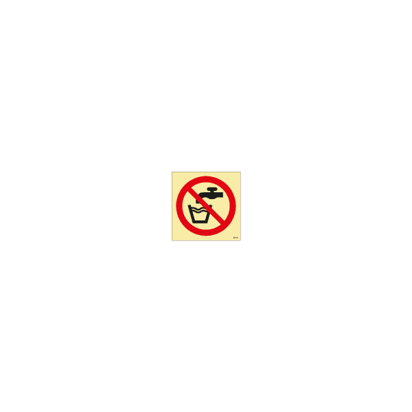 ป้าย [338505] Not drinking water, 150X150mm, [PSS005],[ISO7010-P005]