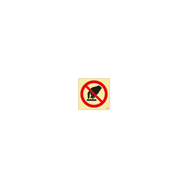 ป้าย [338504] Do not touch, 150X150mm, [PSS009],[ISO7010-P010]