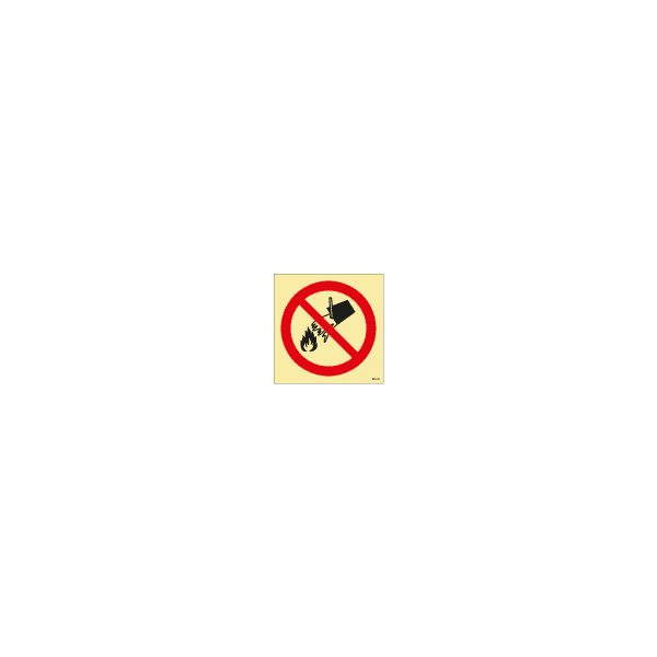 ป้าย [338509] Do not extinguish with water, 150X150mm, [PSS010],[ISO7010-P011]