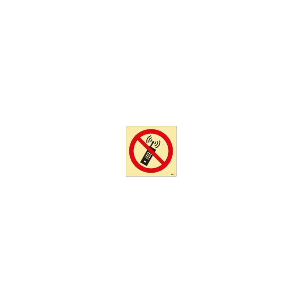 ป้าย [338510] No activated mobile phones, 150X150mm, [PSS011],[ISO7010-P013]