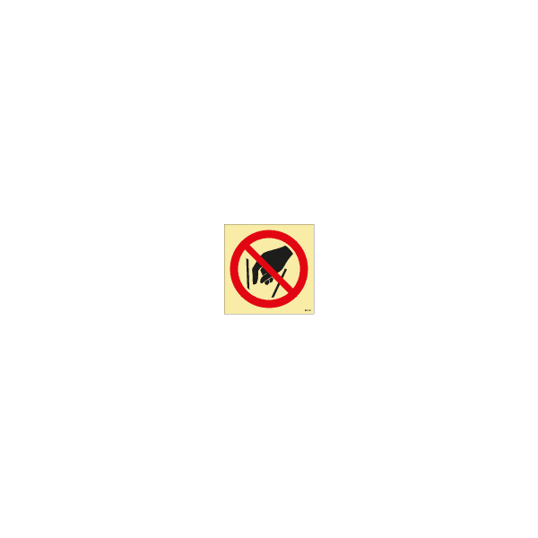 ป้าย [XX8405] No reaching in, 150X150mm, [PSS013],[ISO7010-P015]