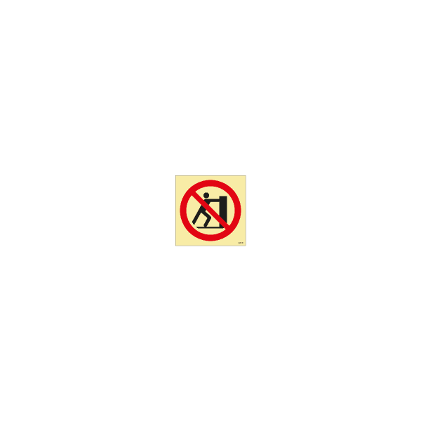 ป้าย [XX8407] No pushing, 150X150mm, [PSS014],[ISO7010-P017]