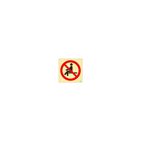 ป้าย [XX8408] No sitting, 150X150mm, [PSS015],[ISO7010-P018]