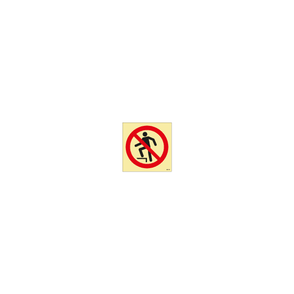 ป้าย [XX8409] No stepping on surface, 150X150mm, [PSS016],[ISO7010-P019]