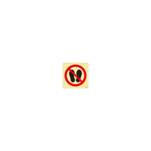 ป้าย [XX8412] Do not walk or stand here, 150X150mm, [PSS021],[ISO7010-P024]