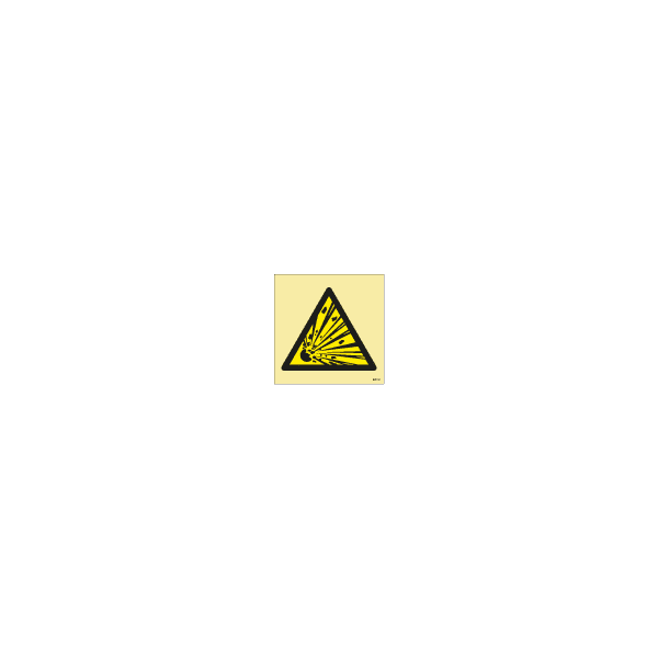 ป้าย [337504] Warning: Explosive material, 150X150mm, [WSS002],[ISO7010-W002]