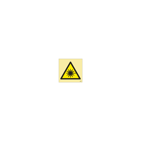 ป้าย [33XXXX] Warning: Laser beam, 150X150mm, [WSS004],[ISO7010-W004]