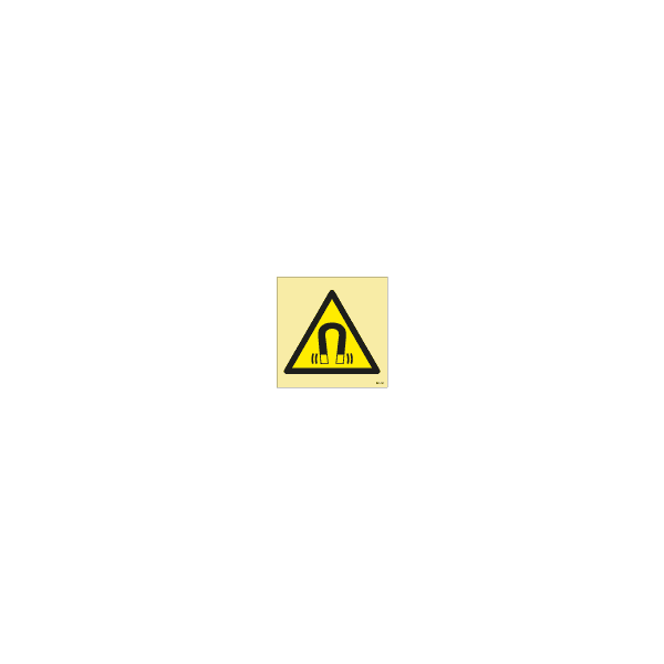 ป้าย [33XXXX] Warning: Magnetic field, 150X150mm, [WSS006],[ISO7010-W006]
