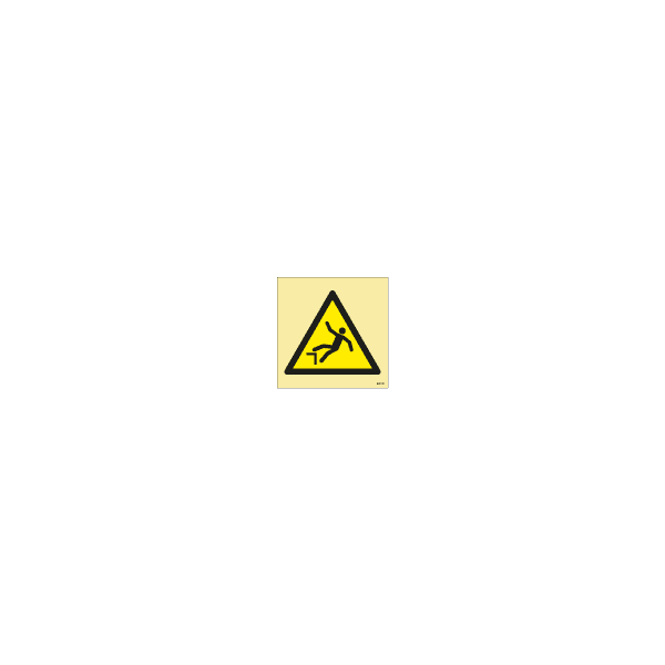 ป้าย [33XXXX] Warning: Drop (fall), 150X150mm, [WSS008],[ISO7010-W008]