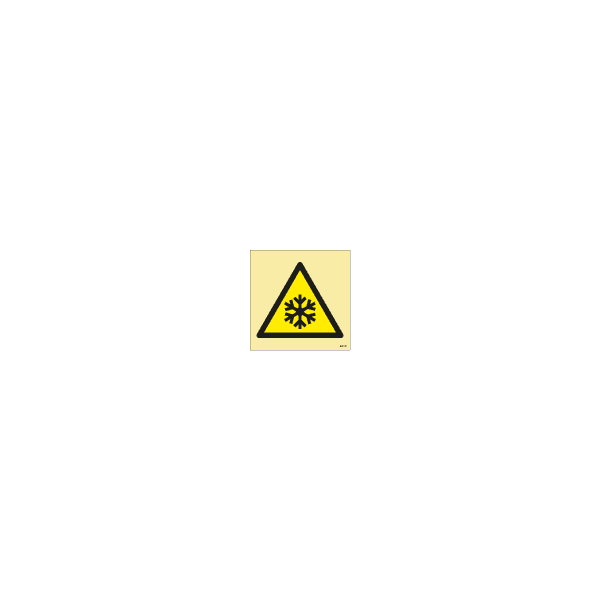 ป้าย [33XXXX] Warning: Low temperature, 150X150mm, [WSS010],[ISO7010-W010]