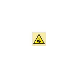 ป้าย [33XXXX] Warning: Overhead load, 150X150mm, [WSS015],[ISO7010-W015]