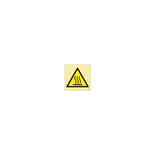 ป้าย [33XXXX] Warning: Hot surface, 150X150mm, [WSS017],[ISO7010-W017]