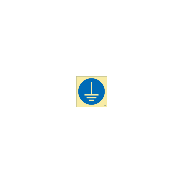ป้าย [XX5662] Connect an earth terminal to the ground, 150X150mm, [MSS005],[ISO7010-M005]