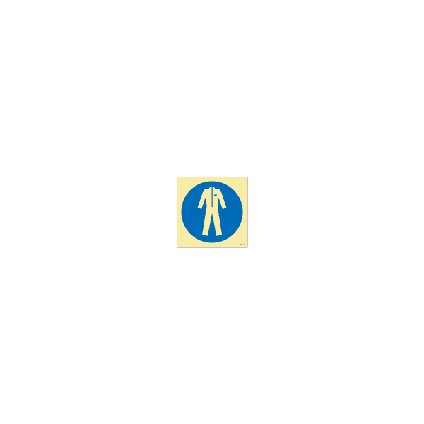 ป้าย [335651] Wear protective clothing, 150X150mm, [MSS010],[ISO7010-M010]