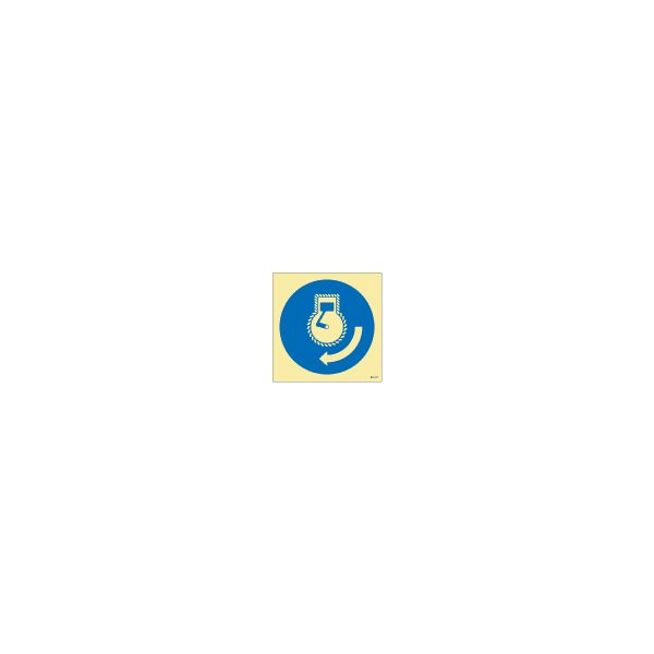 ป้าย [335102] Start engine in launch sequence, 150X150mm, [MSS024],[ISO7010-M038]