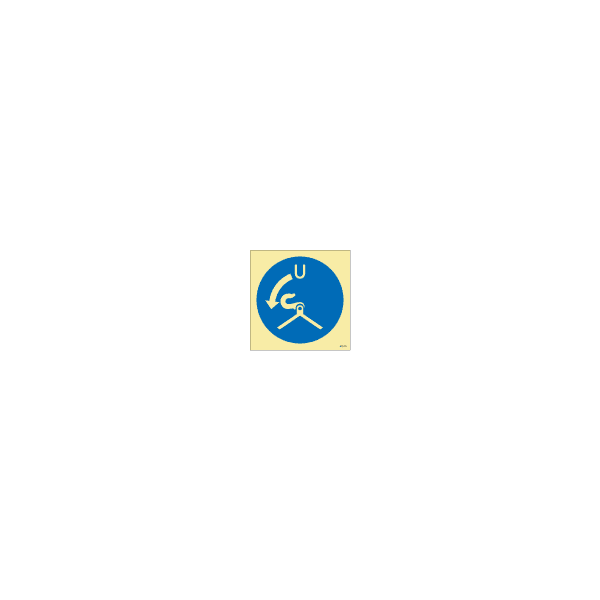 ป้าย [335106] Release falls in launch sequence, 150X150mm, [MSS028],[ISO7010-M042]