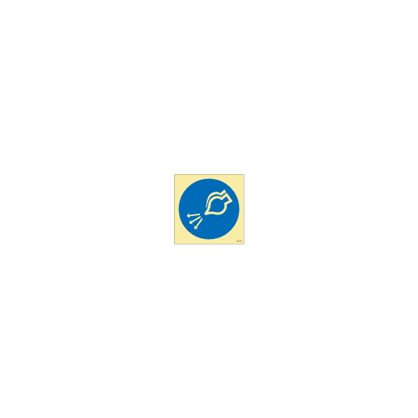 ป้าย [335108] Start air supply in launch sequence, 150X150mm, [MSS030],[ISO7010-M044]