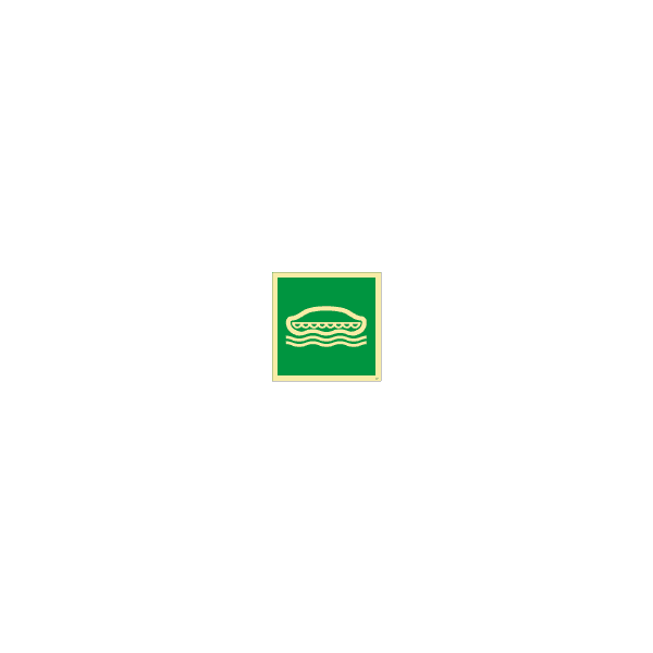 ป้าย [334123] SIGN PHOTO ILLUMINESCENT LIFEBOAT, 300X300MM, [LSS001],[ISO7010-E036]