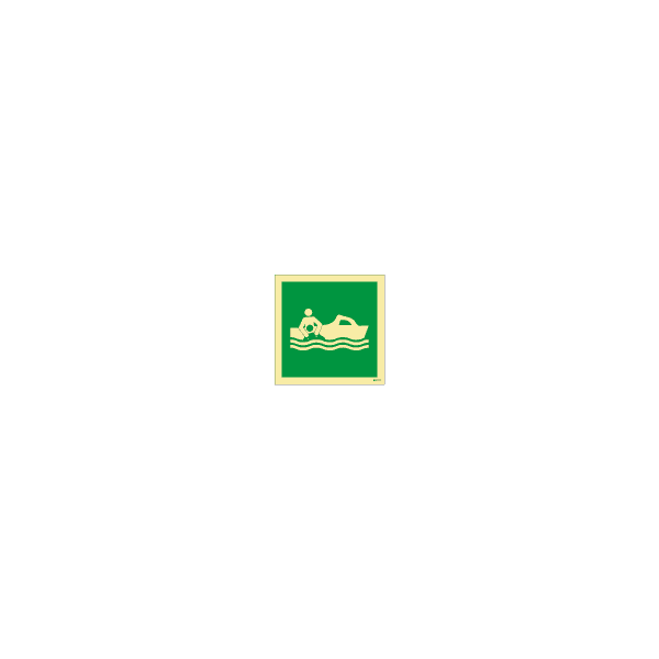 ป้าย [334101] SIGN PHOTO ILLUMINESCENT RESCUE BOAT, 300X300MM, [LSS002],[ISO7010-E037]