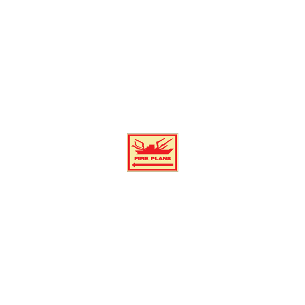 ป้าย [336093] SIGN PHOTO ILLUMINESCENT FIRE PLANS ARROW LEFT 300X400MM
