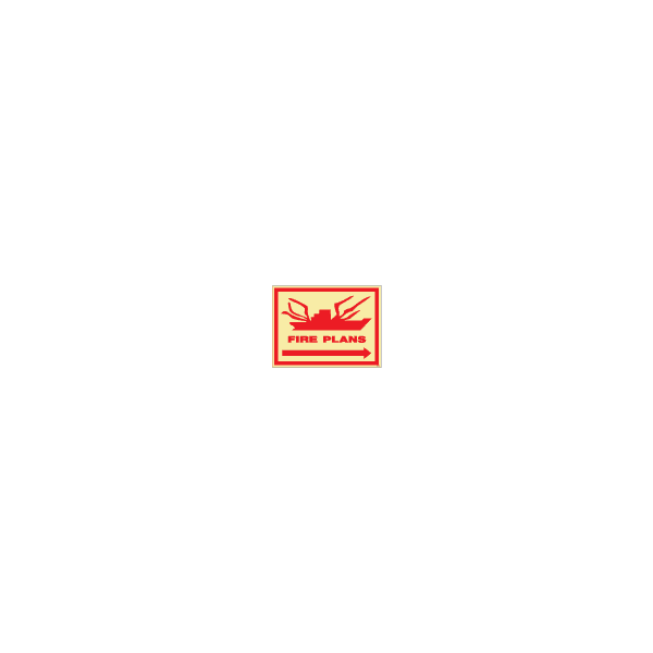 ป้าย [336094] SIGN PHOTO ILLUMINESCENT FIRE PLANS ARROW RIGHT 300X400MM